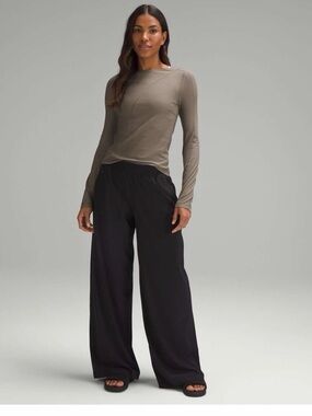 lululemon athletica Olive Ribbed Scoop Neck Top